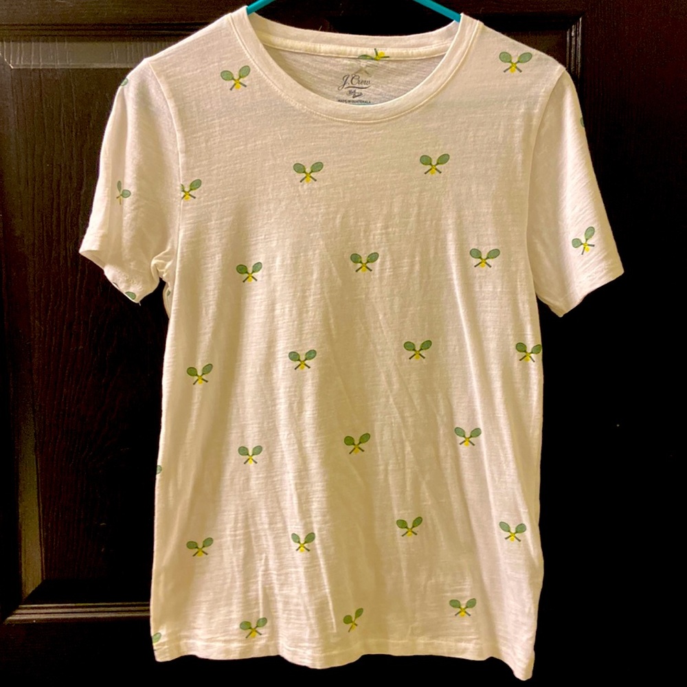 J Crew Tee - tennis print